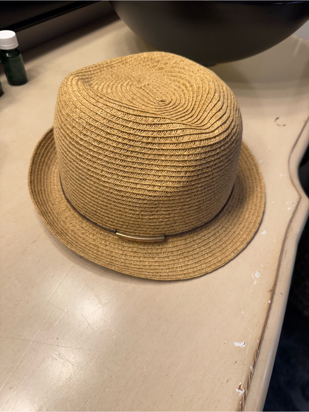 Women’s Straw Trilby Hat in Tan - Unbranded